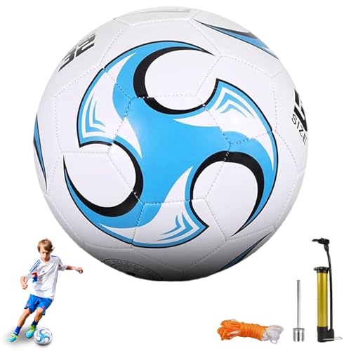 Nzkeuf Fußball Größe 4, Fußball Kinder Unisex, Professioneller Fussball Grösse 4 mit Pumpe, Nadel, Netztasche, Verhindern Sprengen, Outdoor-Indoor Fussbälle für Kinder Erwachsene