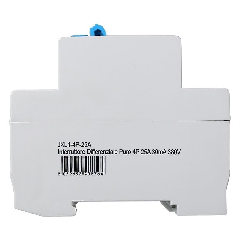 Interruptor diferencial 4P 25A 30mA para carril DIN en cuadro eléctrico trifásico de 4 módulos 4