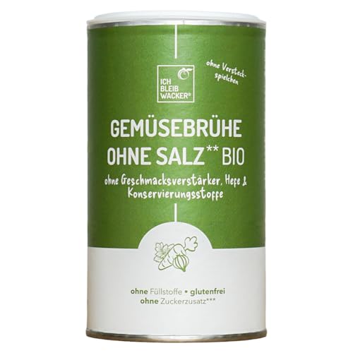 Wacker Gemüsemix ohne Kochsalzzusatz Bio, 250g. Die Gemüsebrühe ohne Salz. 100% Gemüse & Kräuter. Glutenfrei, laktosefrei & vegan. Ohne Salz, Zucker, Hefe & Geschmacksverstärker.