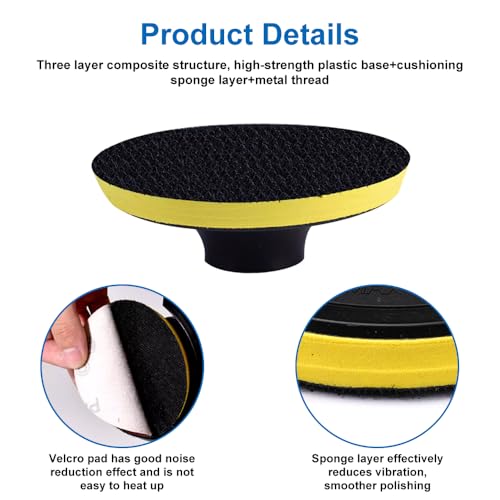 2 Stück 5in/125mm Schleifteller Klett, Schleifteller Polierpad mit M14 Gewinde für Schleifmaschine/Poliermaschine/Elektrische Bohrmaschine, Verwendet für Automobil/Holzbearbeitung/Marmorpolieren