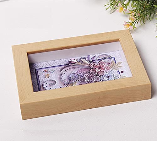 DIYフォトフレーム植物標本3D額縁中空2cmシェル絵画8インチ(20 * 20cm)正方形ログ