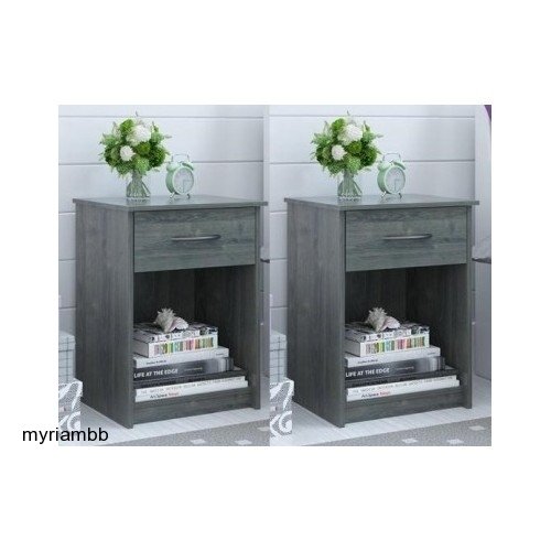 Set Of 2 Nightstand Mdf End Tables Pair Bedroom Table Furniture Multiple Colors Gray 2 Sets Black Buy Online In Belize Mainstays Products In Belize See Prices Reviews And