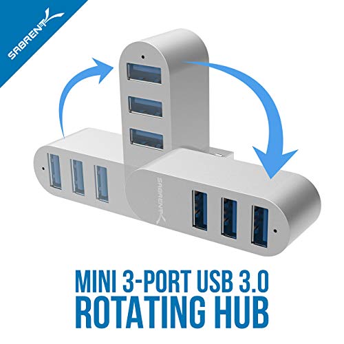 Sabrent Premium 3-Port Aluminum Mini Usb 3.0 Hub + Mini Travel 2.4Ghz Wireless Mouse With Nano Receiver #TOP1