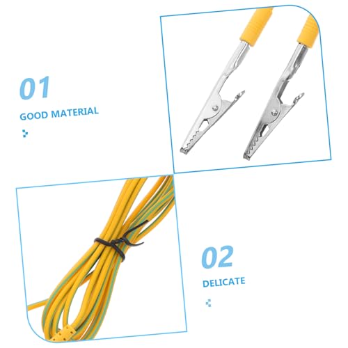 Cable de conexión a tierra flexible antiestático con doble clip cocodrilo de 5 piezas 3