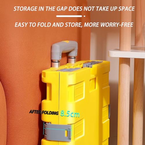 Faltbarer Einkaufswagen mit 2 Rädern, Teleskopgriff & Deckel, tragbarer Kunststoff-Einkaufswagen für Reiseaufbewahrung, Lebensmittel & Outdoor – Bild 3