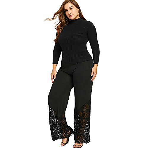 Pantaloni larghi Palazzo con Pizzo Donna Pantalone...