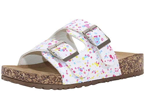 Big Girl's Belky-N Sandals Slides Shoes White Splash Sz: 4