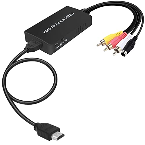 HDMI to SVideo Converter, HDMI to RCA Converter with Svideo Cable Audio Video Adapter Converter Support 720P/1080p for PC Laptop Xbox PS3 TV STB VHS VCR Blue-Ray DVD