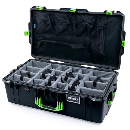 Black Pelican 1615 Air Case with Lime Green Handles & Latches