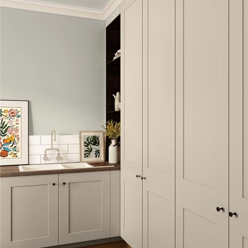 MissPompadour seidenmatte Holzfarbe Innen & Außen 1L Beige mit Sand, Möbelfarbe ohne Schleifen - Farbe für Holz, Metall, Kunststoff - Holzlack, Möbellack schnelltrocknend mit hoher Deckkraft