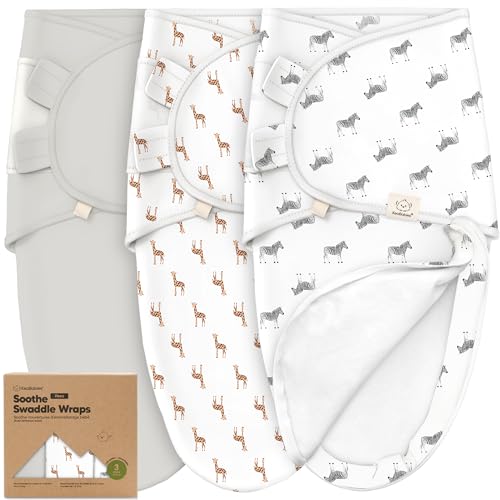 Image of Baby Swaddle Sleep Sacks with Zipper - 3-Pack Swaddles for Newborns 0-3 Months, Infant, Baby Girls, Boys, Soft & Durable Newborn Sleep Sack, Easy Diaper Change Swaddling Blanket (The Wild)