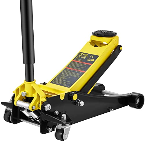 Vevor 3 Ton Low Profile, Heavy-Duty Steel Racing Floor Jack With Dual Pistons Quick Lift Pump, Lifting Range 3.35"-19.69" #TOP7