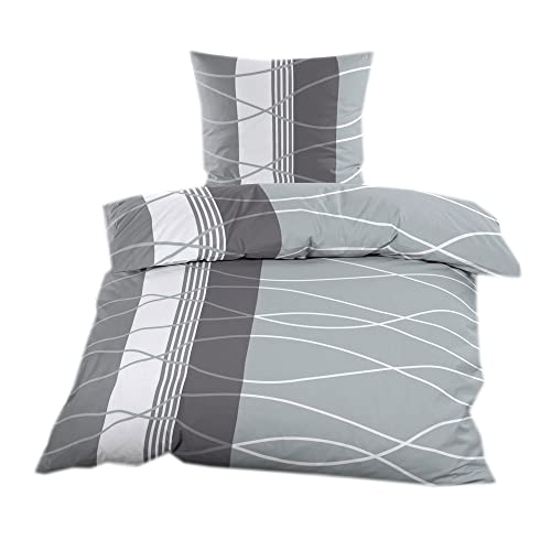 Casa Colori Biber Bettwäsche Garnitur mit Reißverschluss 2 TLG. 135x200...