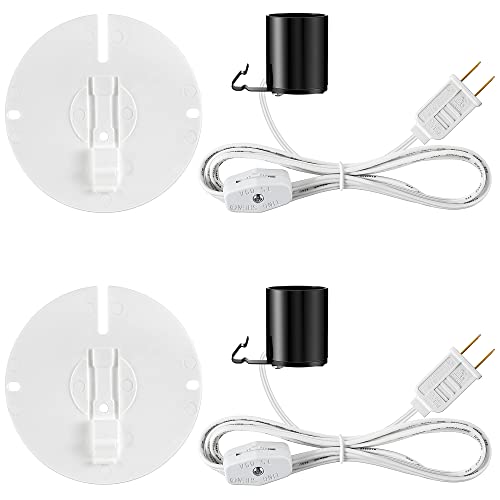 Meonum 2 Set E27/E26 Light Cord Kit with Switch for Indoor/Outdoor Holiday Decor and Salt Lamps
