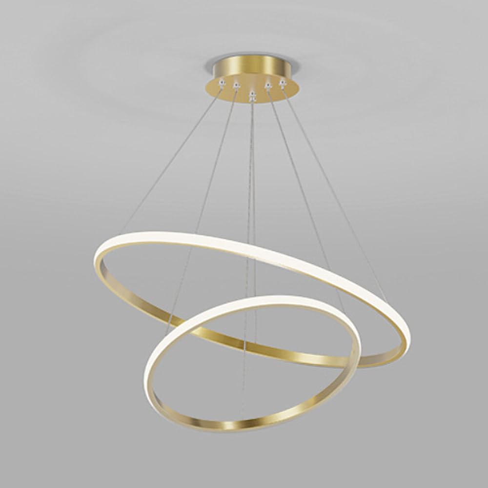 XINYASEE Suspension LED tricolore pour chambre à coucher et salle à manger, lampes et lanternes simples et modernes, suspension de bar pour salon et salle à manger (Or)