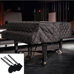 Grand Piano Cover Black Quilted for Pianos From 5'3" to 5'6"
