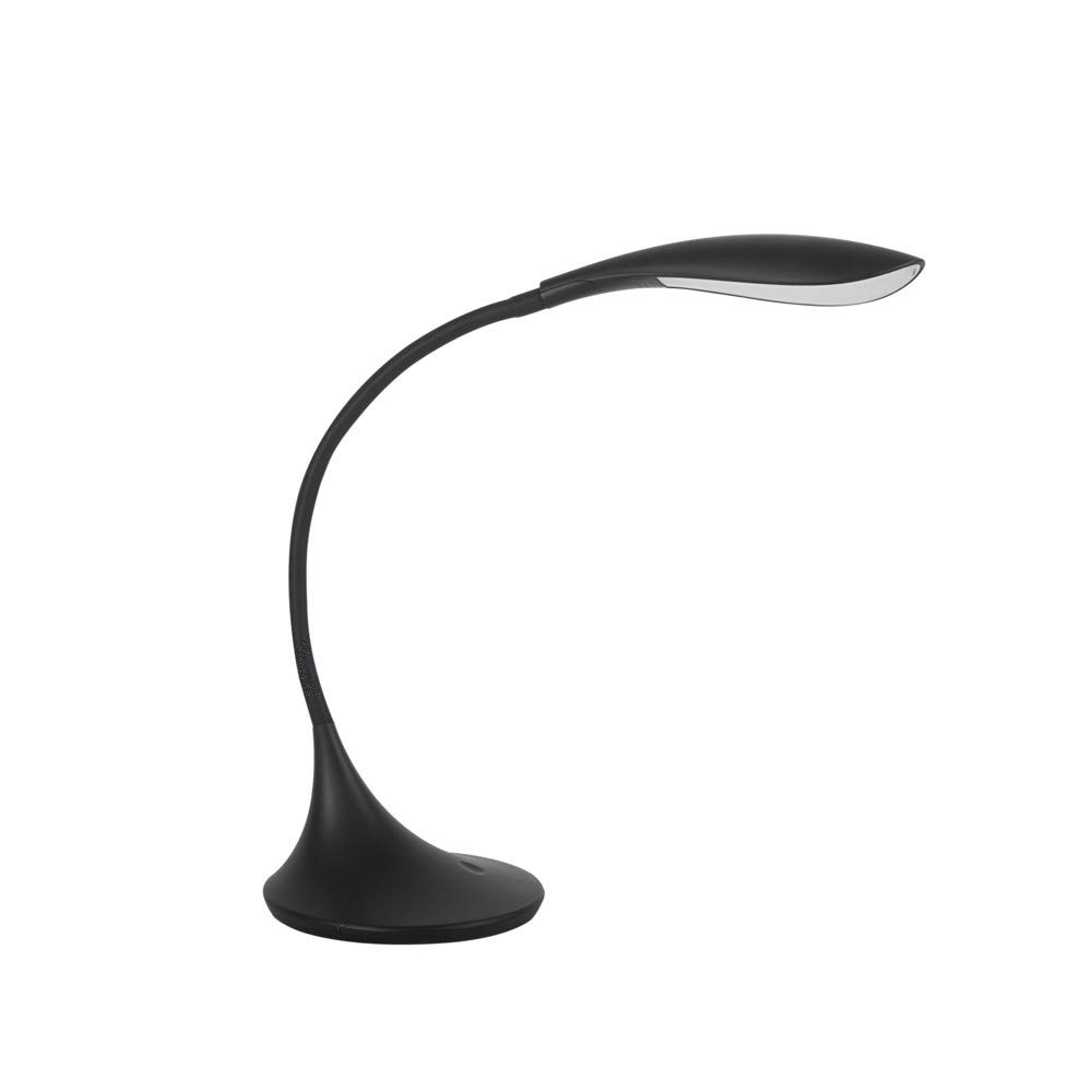 7W LED Table Desk Bedside Lamp Warm White On Switch Dimmable 4 Brightness Level DImming Mode Adjustable Arm Flexible Reading Study Light (Black)