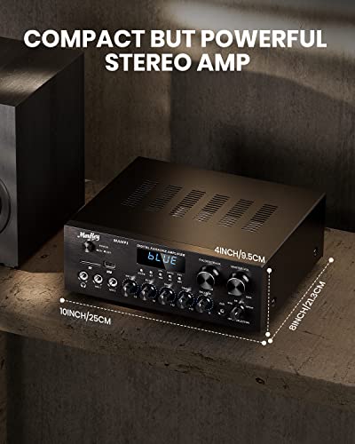Verstärker, Moukey Bluetooth Leistungsverstärker Dual Kanal Audio Stereo Receiver mit USD, SD,...