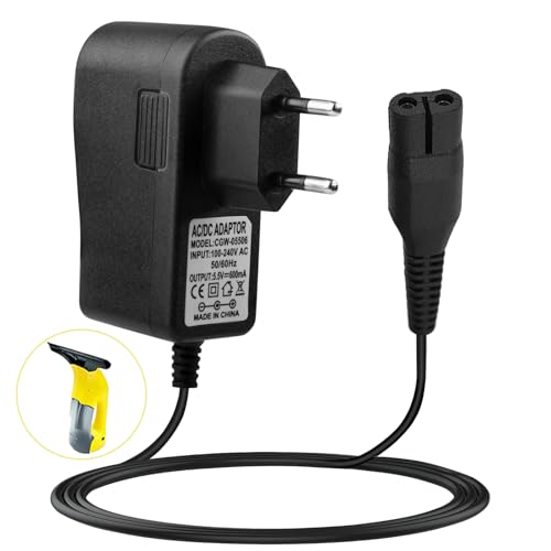 5,5V 0.6A Chargeur pour Karcher Lave Vitres WV2, WV 2 Plus Adaptateur Secteur Câble Alimentation pour Nettoyeur WV60, WV70, WV75, WV5, WV55, Replacement Chargeur Nettoyeur de Vitre, 1.5 Mètre