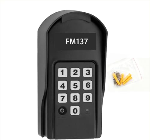 Upgraded FM137 Wireless Digital Keypad Replacement for Mighty Mule Garage gate Opener with Full Paper Manual and Screws Included