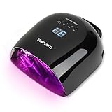Purtato Professional Rechargeable UV LED Nail Lamp 52 Red Light Beads and 18000mAH Battery Nail Dryer JC22 (Black)