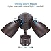 LEONLITE Motion Sensor Flood Light, ETL Listed, Aluminum LED Security Lights Dusk to Dawn, Adjustable Dual Heads, IP65 Waterproof, 1400lm Outdoor Floodlighting Fixture, 3000K Warm White, Bronze
