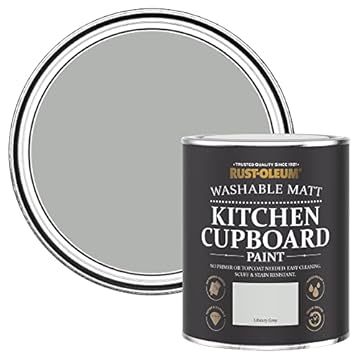 Rust-Oleum Grey Kitchen Cupboard Paint in Matt Finish - Library Grey 750ml