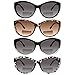 VIDEBLA 4 Pack Bifocal Reading Sunglasses for Men Women With Cateye Vintage Fashion Bifocal UV400 Sun Protection Outdoors Readers(4 pack Mix, 3.5, multiplier_x)