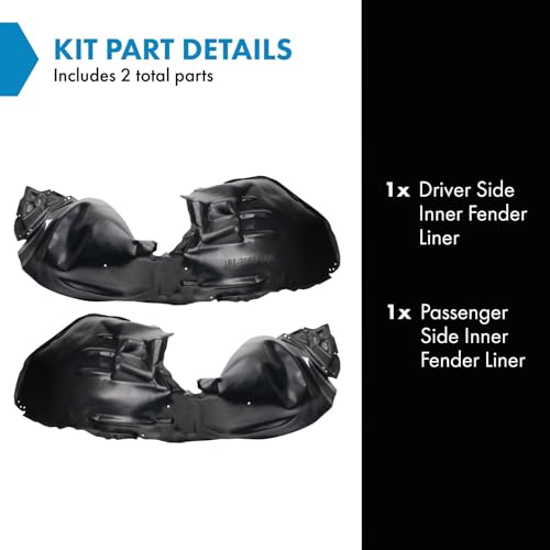 Image of TRQ Front Inner Fender Liner Set Compatible with 2019-2023 Chevrolet Malibu GM1248301 GM1249301