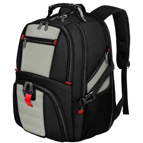 Image of 17inch Laptop Backpack,Large Luggage Backpack with USB Charging Port for Women Men,TSA Friendly Business Travel Laptop Backpack,Anti-Theft Computer Backpacks Big College School Bookbag, Grey