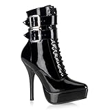PleaserIndulge-1026, Botines Mujer, Negro, 37 EU