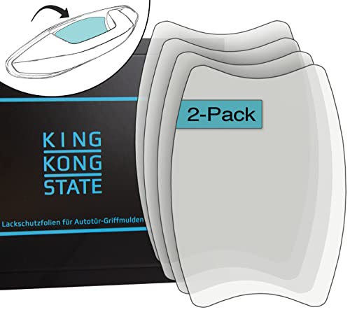 King Kong State Lot de 2 films de protection de peinture pour portière de voiture - Grands films de protection contre les rayures - Transparent Cover