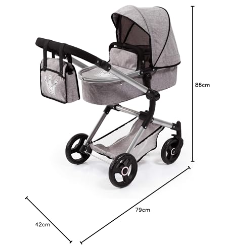 Bayer Design- Neo Vario Carrozzina Per Bambole, Colore Grigio, 18410AA - 8