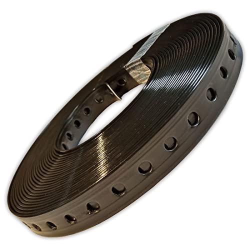 1 Rolle (10 m) Lochband kunststoffummantelt schwarz (19 mm)
