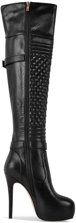 Only maker Women's Over the Knee Thigh High Boots-Platform Stilettos High Heel Boot