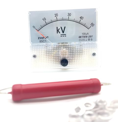 Voltmètre CC haute tension 50 KV avec sa résistance 5W intégrée pour mesures de laboratoire