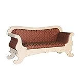 biedermeier sofa  Vintage-Line Biedermeier Sofa Salur 3-Sitzer rot-Gold Landhausmöbel