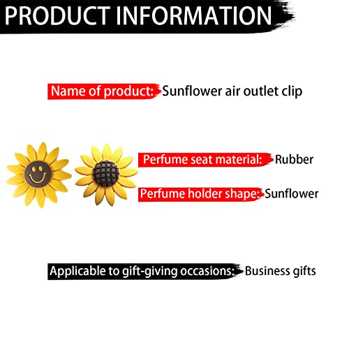 Sunflower Vent Clip Car Air Freshener, 2Pcs Car Diffuser Air Conditioner Outlet Charms, Auto Air Vent Perfume Holder Cute Decoration, Automotive Trim Fragrance Gift Accessories For Women Girls #TOP1