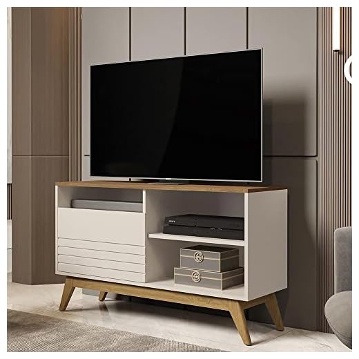 Rack para Tvs de até 42 Polegadas 1 Porta Fenix Wood Giga Móveis Off White/freijó