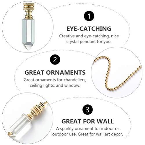 Lurrose 2 Pcs Pingente de Cristal Pingente Extensão de Corrente de Puxar Ventilador de Teto para Lus