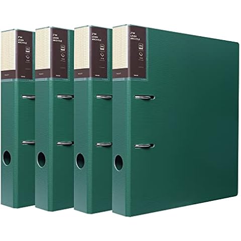 A4 Lever Arch File, 2-Ring Lever Arch Folders 51mm Spine, PP Material, 1.8mm Thick Board, for Home, Office, Stationery Supplies, Pack of 4 Cover