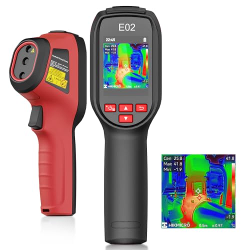HIKMICRO Wärmebildkamera E02 SuperIR 240 x 240 IR-Auflösung mit visueller Kamera, tragbare kompakte Infrarotkamera mit Laserpointer, 20Hz Bildwiederholfrequenz, -20°C bis 400°C