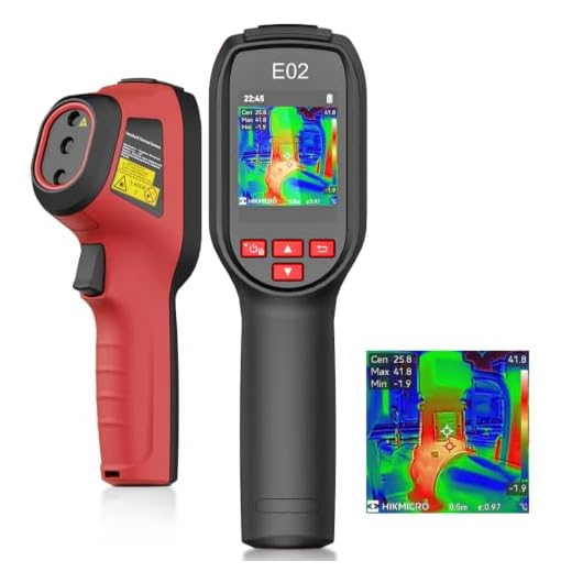 HIKMICRO Wärmebildkamera E02 SuperIR 240 x 240 IR-Auflösung mit visueller Kamera, tragbare kompakte Infrarotkamera mit Laserpointer, 20Hz Bildwiederholfrequenz, -20°C bis 400°C