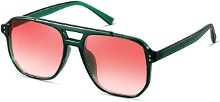 kimorn Retro Square Pilot Sonnenbrille Damen Herren 70er Vintage Trendy Kunststoffrahmen Sonnenbrille