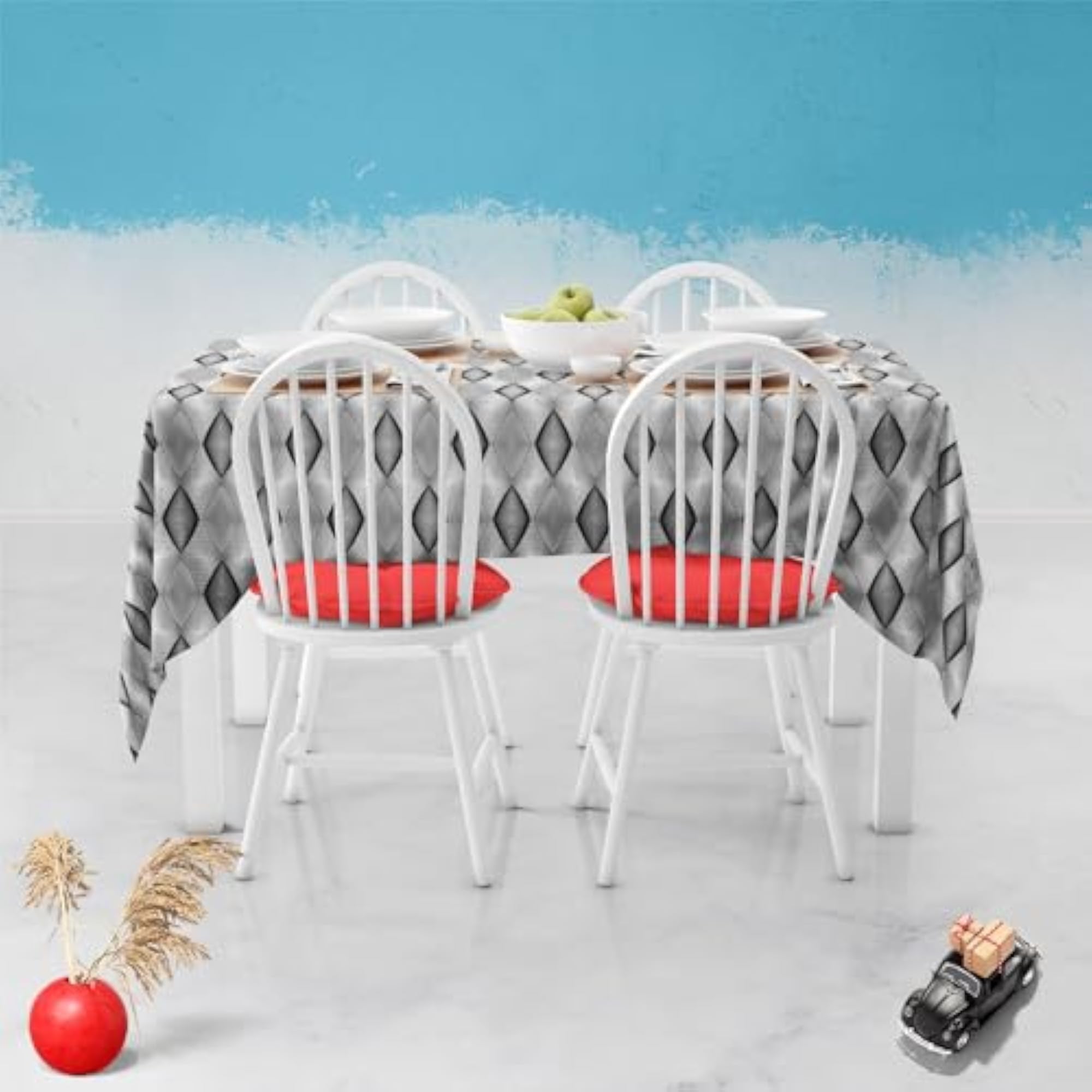Monochrome Diamond Table Cloth Cover for Dining & Center Table