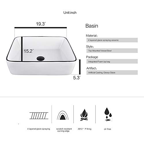YOURLITE Cabinet Vanity, 24\' White Ceramic Sink, Wall-Mounted, Floating Bathroom Cabinet with Mirror, Shelves & Faucet, 23.6x18.9x17(LxWxH)in