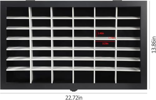 Image of Diecast Model Car Display Case 1 /64 Scale Toy Cars Organizer Storage Cabinet Wall Mount with Acrylic Glass Door & Removable Shelf - Holds Up to 42 Cars, Large-Black