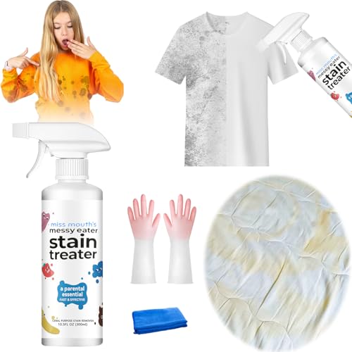 Fosoloni Fleckenentferner Kleidung 3 Stück Stain Treater Spray Set Wäschefleckenentferner für Kleidung Butter Spezialfleckentferner gegen Fettflecken Schokoladen-Flecken Für weiße Wäsche Stricken