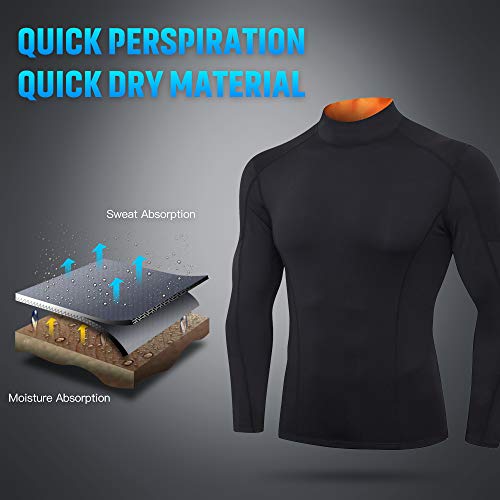 Ajcoflt Camiseta masculina de manga comprida de compressão de secagem rápida Camiseta esportiva elás