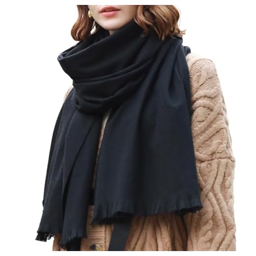 RIIQIICHY Sciarpa da donna Invernale Pashmina Foulard Nero Cerimonia Scialle Stola Lungo grande elegante spesse calde